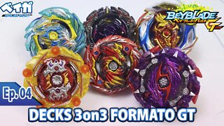 BATALHA DE DEACKS 3ON3 NO FORMATO GT! Ep. 04 - Beyblade Burst ベイブレードバースト