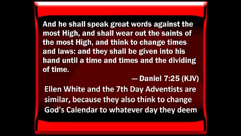 Ellen White attempts to change the Calendar of God