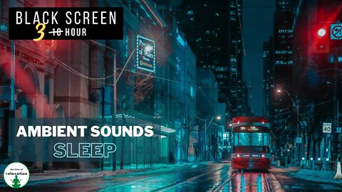 Night Bus Ride Ambience | 3 Hour Black Screen Sleep Sounds