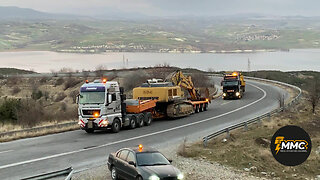 Loading And Trasporting The Liebherr 964 Excavator With Goldhofer Hydraulic Trailer