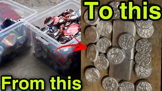 MELTING CANS AT HOME #CANMELTING /BROKEN INGOT/ ALUMINUM COINS /DEVIL FORGE