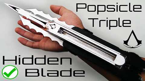 Assassin's Creed TRIPLE Hidden blade made from popsicle stick