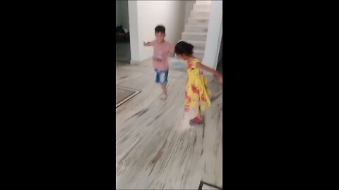 Happy kids dacing