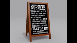 Lowpoly Street Menu Board 3D Model