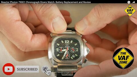 Reactor Photon 79001 Chronograph Divers Watch- Battery Replacement and Review