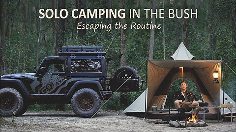 SOLO Bush Camping In Australia [ Relaxing, Campfire Cooking, Car: Jeep Wrangler ] SoC 17