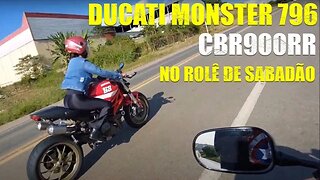 CBR900RR E DUCATI MONSTER796 NO ROLÊ DE SABADÃO