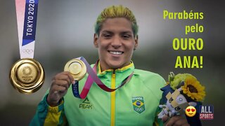 🥇Parabéns Ana Marcela pelo ouro! Até o peixinho demonstrou respeito 😁!