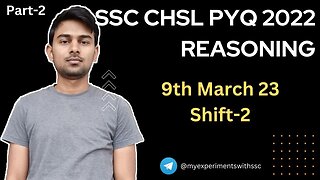 SSC CHSL Reasoning PYQs ( 9-3-23 Shift-2 ) Solutions with Concepts | MEWS #ssc #chsl2023 #sscpyq