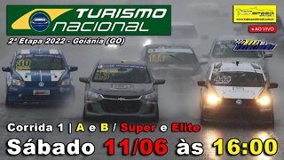 TURISMO NACIONAL | Corrida 1 - A e B / Super e Elite | 2ª Etapa 2022 - Goiânia (GO) | Ao Vivo