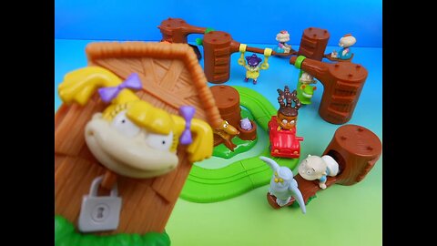 2000 NICKELODEON RUGRATS SET OF 8 BURGER KING KIDS MEAL TOYS VIDEO REVIEW w/ "DRIVE-THRU-TOYS"