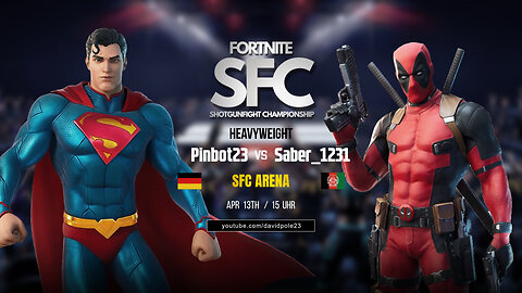 FORTNITE SFC season4 HW FIGHT (new WR) • PinBot23 vs Saber_1231 #fortnitesfc #superman #deadpool