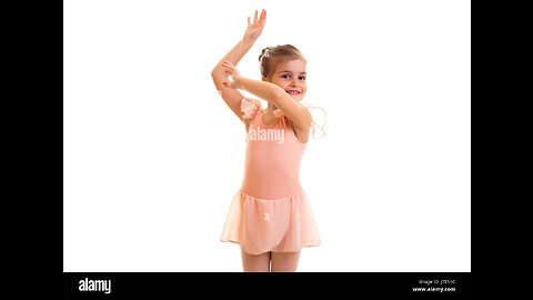 Little Girl Dances in Front of Mirror