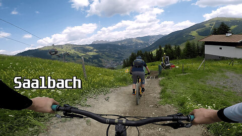 Blue line, Z-Line, Wurzel trail, Hacklberg trail - Bike park Saalbach 2023 (1/2) [4K] (CZ/EN sub)