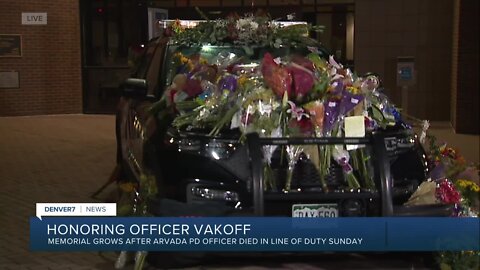 Memorial grows after Arvada officer died in the line of duty