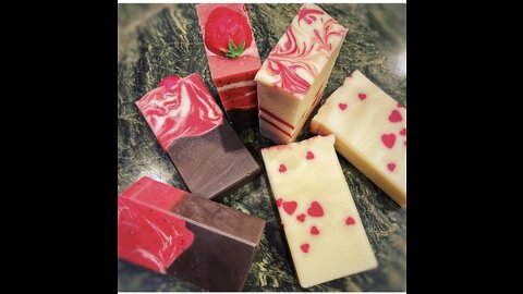 Chocolate covered strawberry soap
