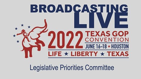 130: LIVE Texas GOP Convention-Leg.Priorities Committee Evening Session