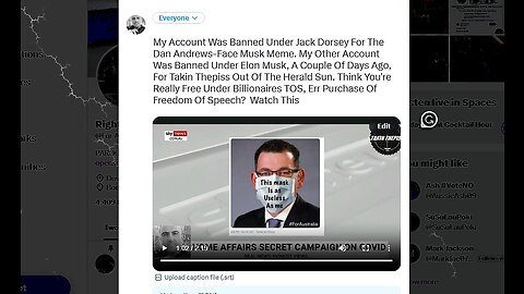 My For Australia Account Was Banned Under Jack Dorsey, Now My Takin Thepiss Account Under Elon Musk