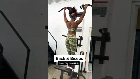 BACK & BICEPS WORKOUT FOR WOMANS 💪🏽 #shorts