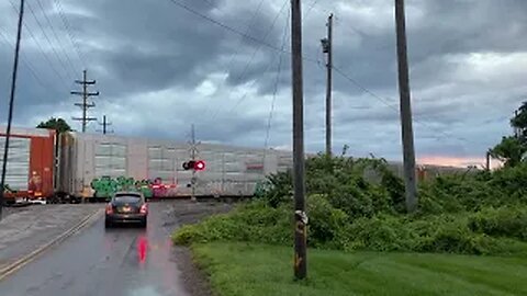 CSX M216 Autorack Train Going Backwards From Marion, Ohio August 21, 2022