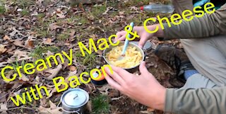 Cooking Bacon Mac and Cheese in the Backcountry