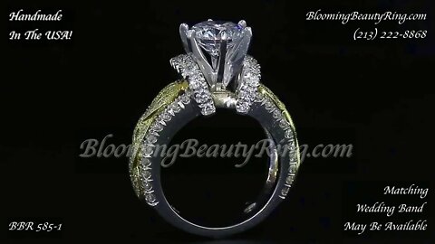 BBR 585-1 Handmade In The USA Diamond Engagement Ring With Unique Design And Wide Band
