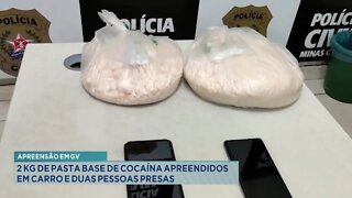 Apreensão em GV: 2 kg de Pasta Base de Cocaína apreendidos em Carro e 2 pessoas presas.