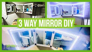 DIY 3 Way Mirror Self Cut | How to Make a 3 way mirror DIY | Makeup mirror | DIY selfcut system