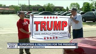 Supporters and protesters came out in droves for presidential visit