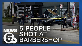 5 people shot at barbershop