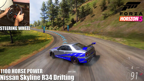 1100hp Nissan Skyline R34 Drifting - Forza Horizon 5 - Steering Wheel