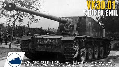 Rare WW2 VK 30.01(H) - Sturer Emil footage - 12.8 cm Selbstfahrlafette.