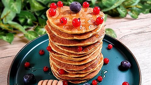 DELICIOUS breakfast in 5 minutes!🥞 How to make oatmeal pancakes with banana!