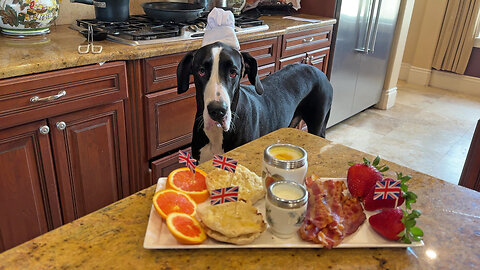 Great Dane chef enjoys tasty English breakfast