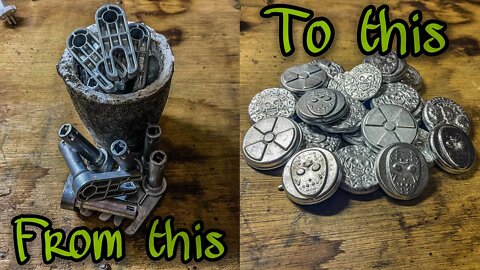 MAKING ZINC COINS/ ASMR METAL MELTING/ DEVIL FORGE #zincmelt