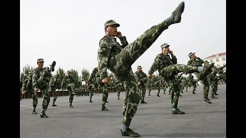 Chinese military morning training