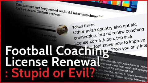 Football Coaching License Renewal - Stupid or Evil?