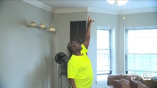 Tenant demanding answers after apartment ceiling comes crashing in on him
