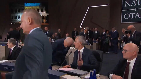 Biden NATO Summit Confusion Includes Bizarre Gestures - And Even A Struggle With A Chair