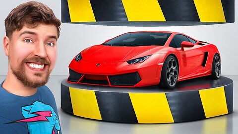 MrBeast Tests the Strength of a Lamborghini Against a Hydraulic Press!