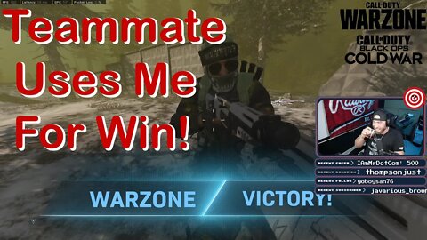 Teammate Uses Me For Win! | Call of Duty: Cold War/Warzone #shorts
