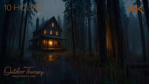 Stormy Spooky Halloween Cabin in the Woods | Rain & Thunder with Spooky Ambient Sounds | 10 HOURS