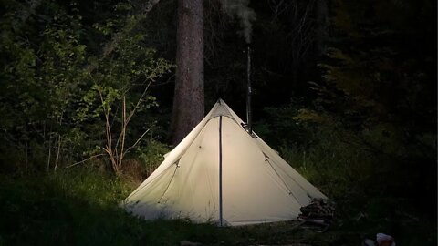 Solo Hot Tent Camping | Wood Stove Steak