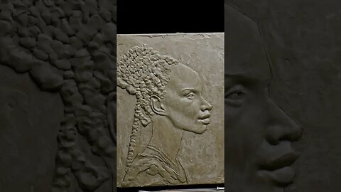 Bas Relief Portrait Sculpture Of African Woman.