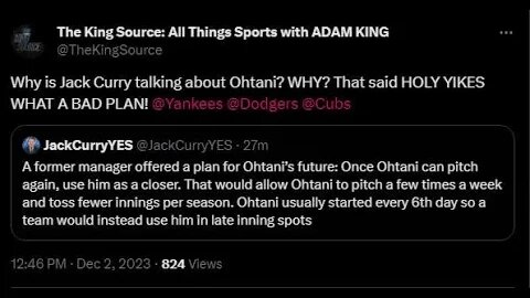 Sports Analysis with THE KING SOURCE WHY IS JACK CURRY TALKING ABOUT SHOHEI OHTANI? BIZARRE TURN...