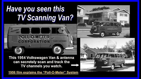 Have You Seen This Tracking VAN? TV Signal Scanning 1956 high-tech Surveillance, Mobile VW VAN