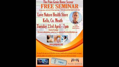REMINDER - FREE Pain Genie Seminar - Tuesday, 23rd April - 7pm
