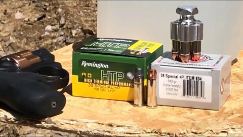 Ruger LCR 38 Special +P ammo test: 158 grain Remington HTP vs 140 grain Underwood Extreme Penetrator