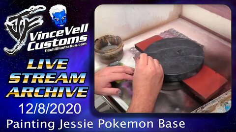 VinceVellCUSTOMS Live Stream - Painting Jessie Pokemon Base