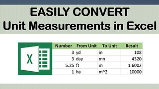 HOW TO USE CONVERT EXCEL FUNCTION FOR VARIOUS UNIT MEASUREMENTS